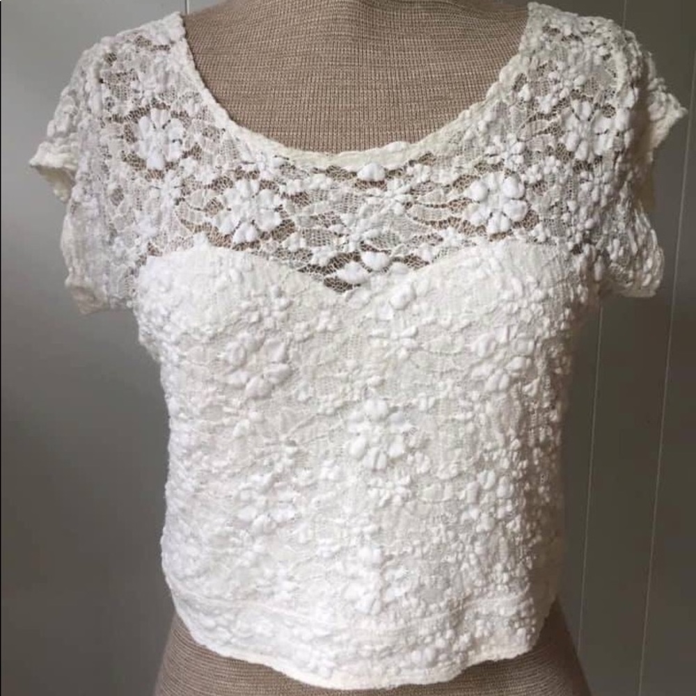 Gorgeous Hollister Lace Open Back Crop Top